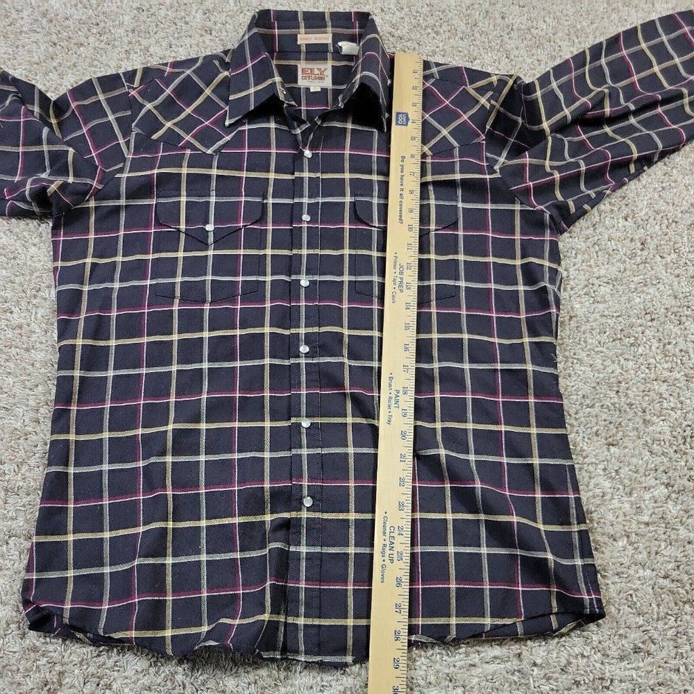 Ely Cattleman Shirt Mens 16/32 Button Up Plaid Multicolor Long Sleeve - Picture 4 of 7